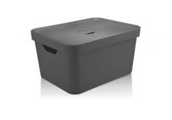 Caixa Organizadora Cube Cinza Chumbo Grande Ref. CC650
